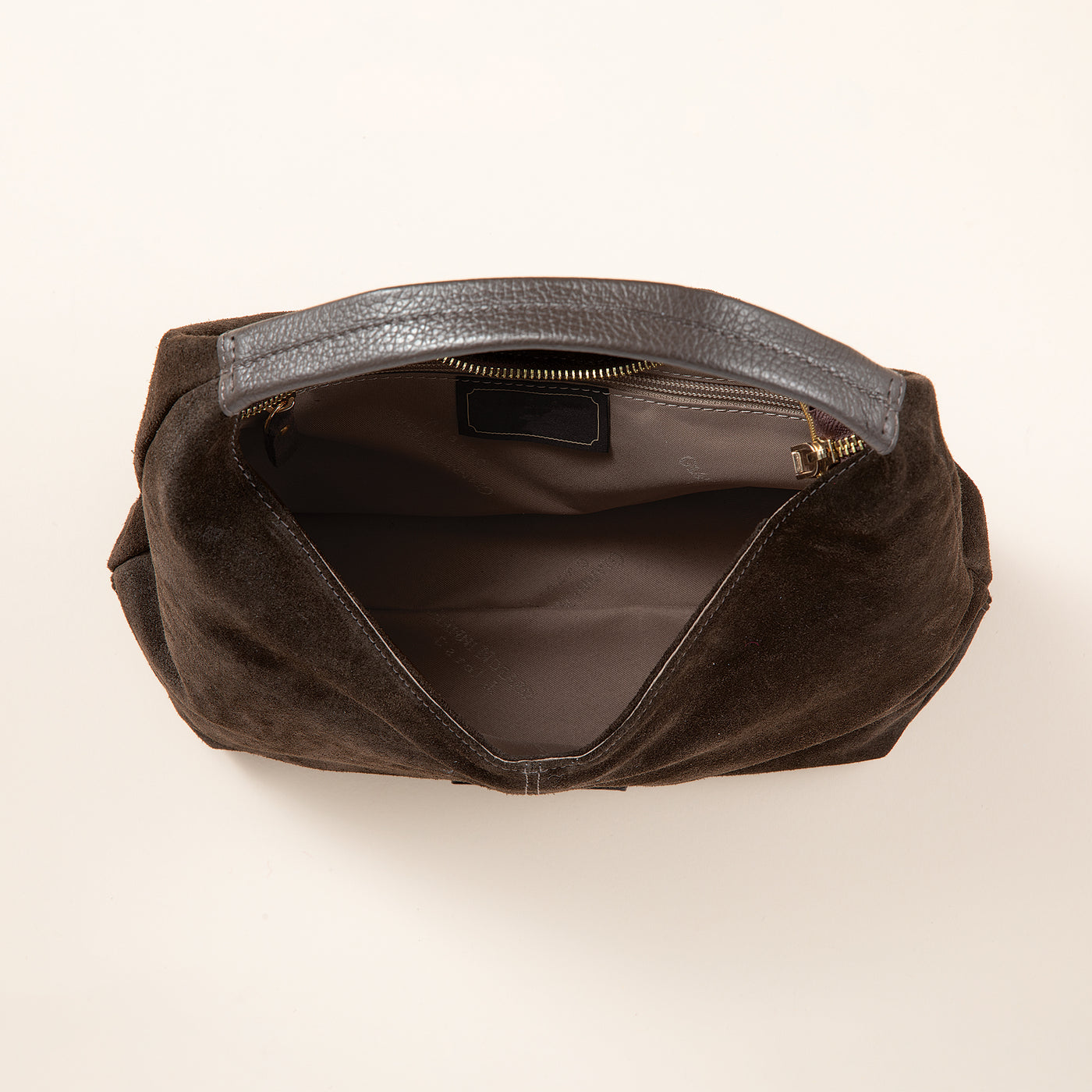 Sarzana Deep Brown Italian Suede Hobo Bag