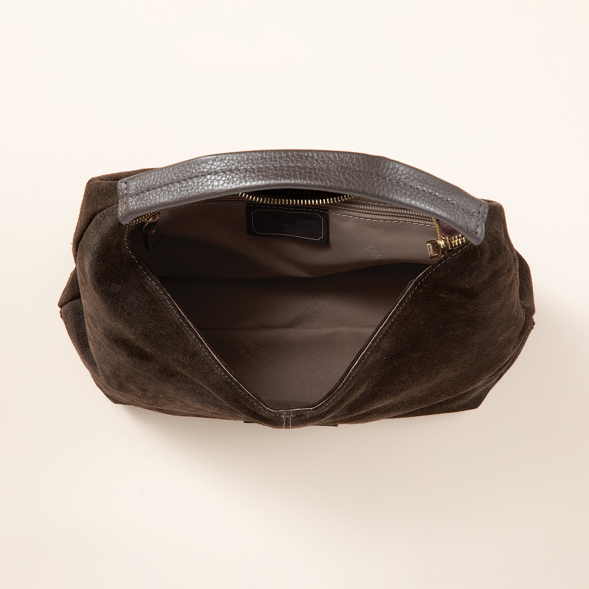 Sarzana Deep Brown Italian Suede Hobo Bag