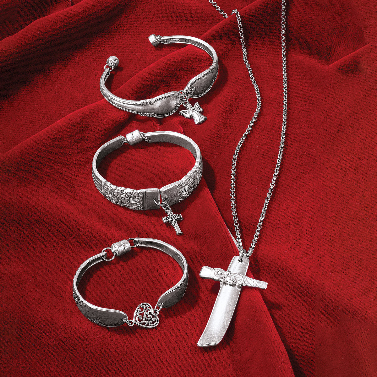 Upcycled Silverware Angel Bracelet (Preorder)