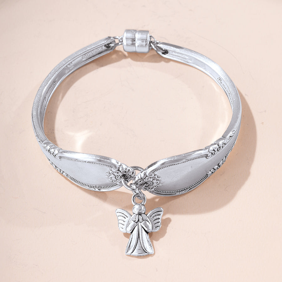 Upcycled Silverware Angel Bracelet