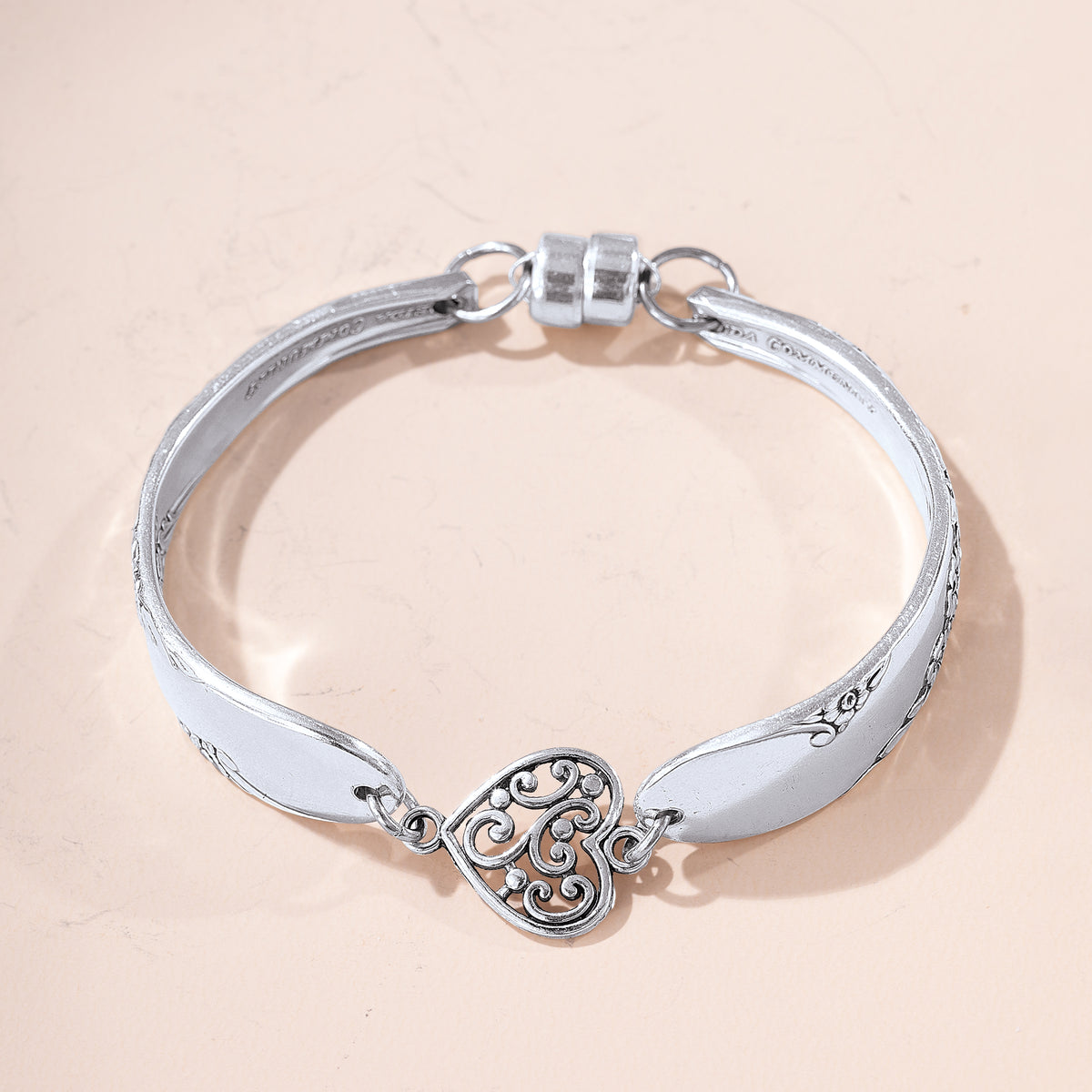 Upcycled Silverware Heart Bracelet (Preorder)