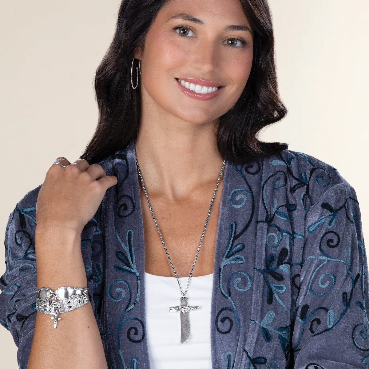 Upcycled Silverware Cross Necklace (Preorder)