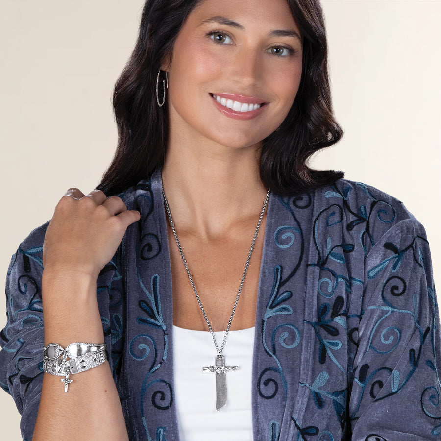 Upcycled Silverware Cross Necklace (Preorder)