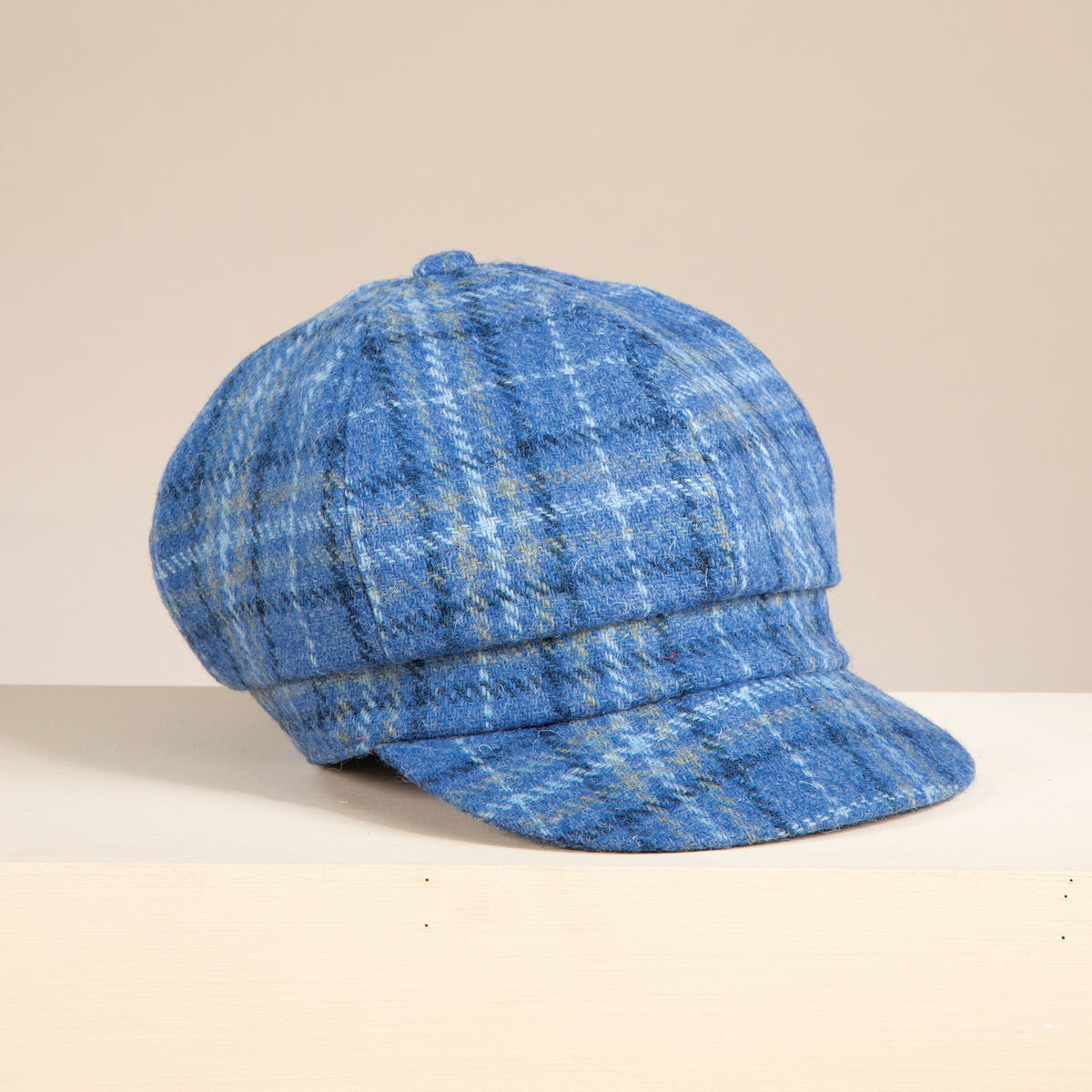 Fiddich Harris Tweed Blue Plaid Ladies Cap (Preorder)