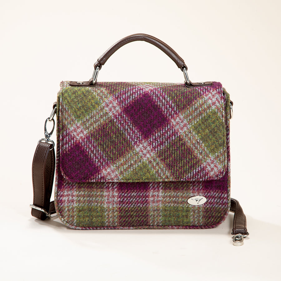 Glasgow Plaid Harris Tweed Structured Shoulder Bag
