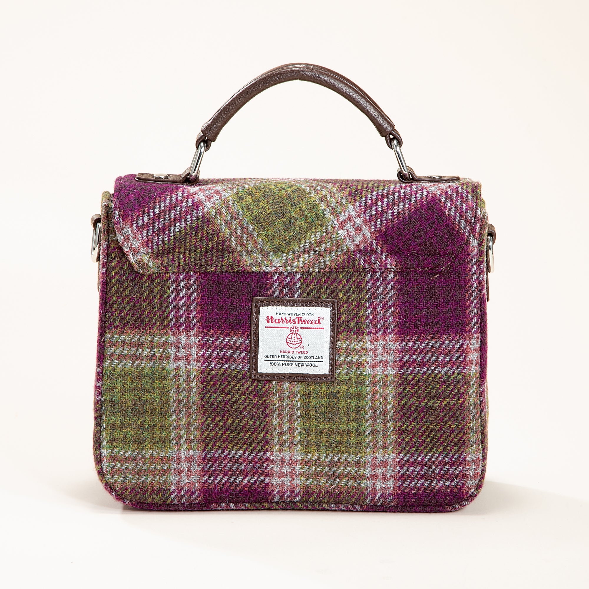 Glasgow Plaid Harris Tweed Structured Shoulder Bag