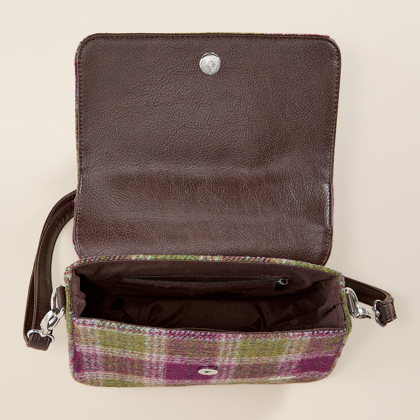 Glasgow Plaid Harris Tweed Structured Shoulder Bag