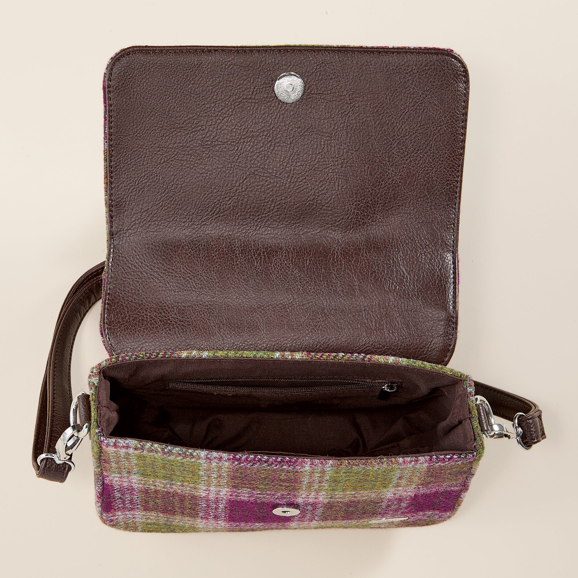 Glasgow Plaid Harris Tweed Structured Shoulder Bag