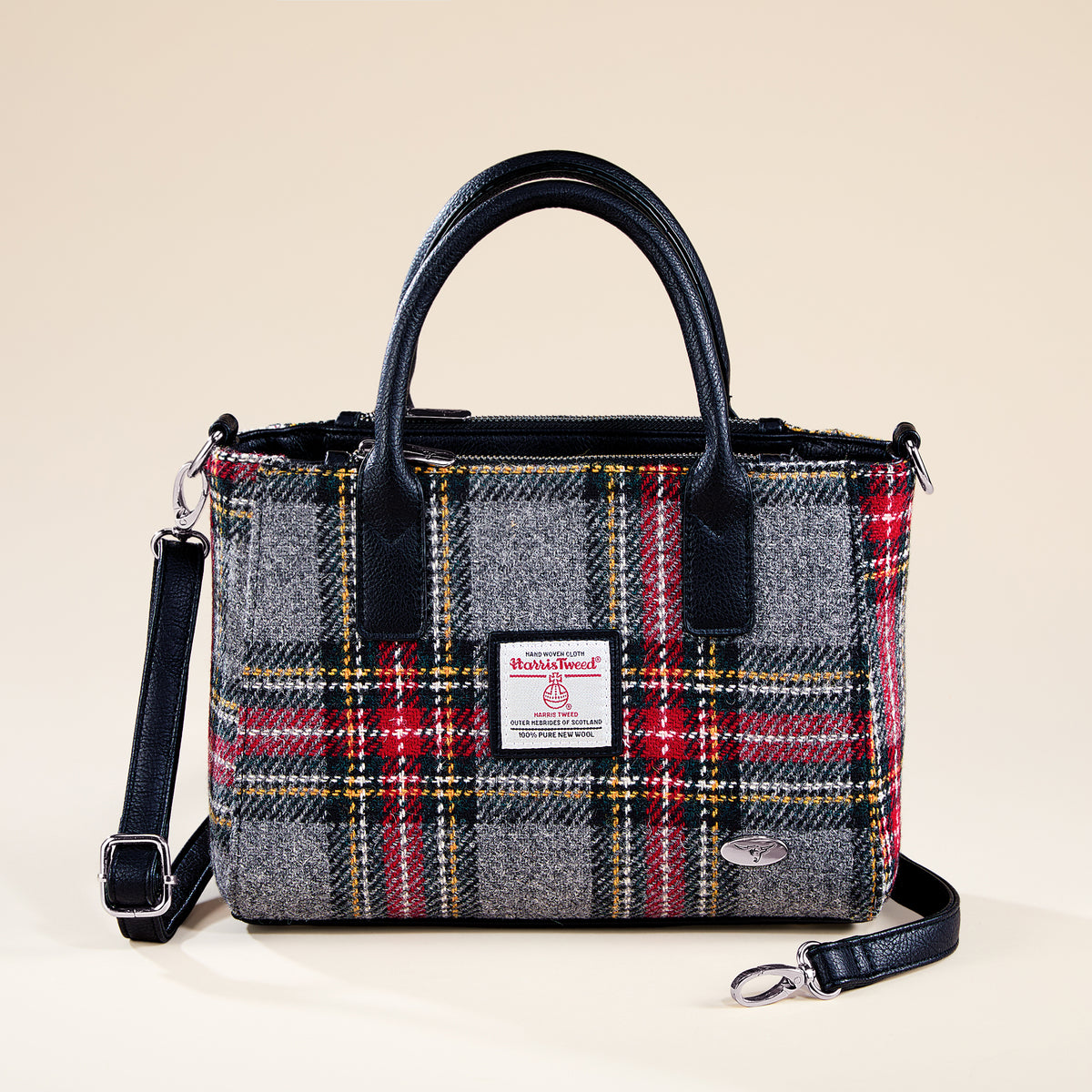 Harris Tweed Brora Gray Tartan Plaid Tote (Preorder)