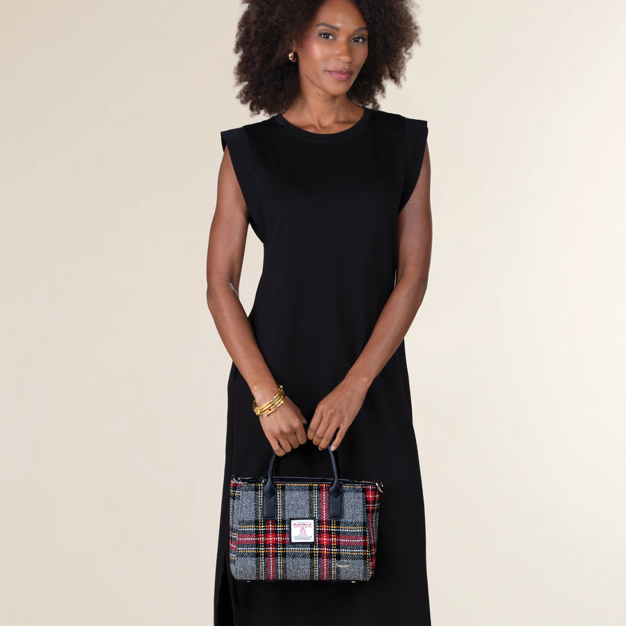 Harris Tweed Brora Gray Tartan Plaid Tote (Preorder)