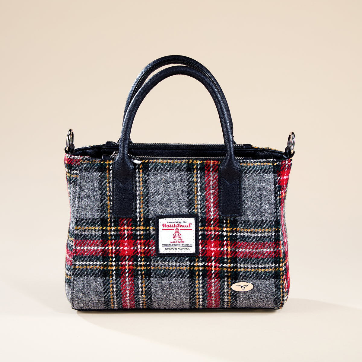 Harris Tweed Brora Gray Tartan Plaid Tote (Preorder)