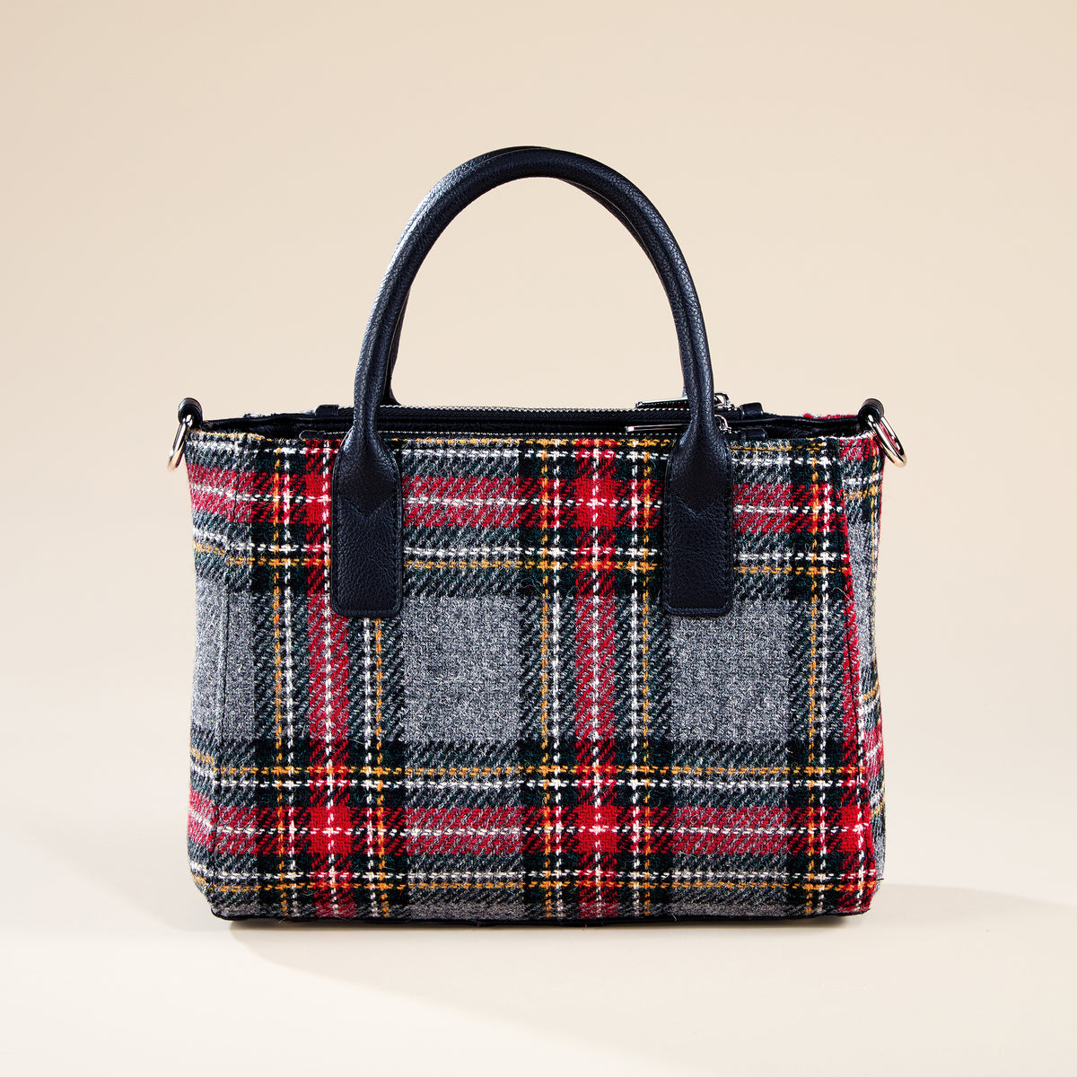 Harris Tweed Brora Gray Tartan Plaid Tote (Preorder)