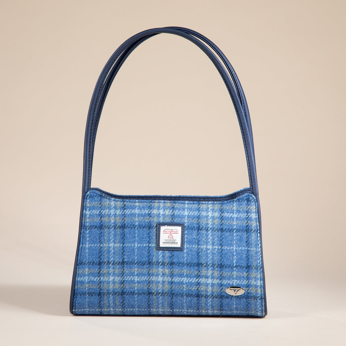 Fiddich Harris Tweed Blue Plaid Handbag (Preorder)