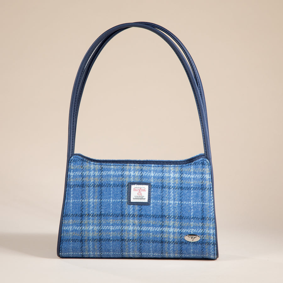 Fiddich Harris Tweed Blue Plaid Handbag (Preorder)