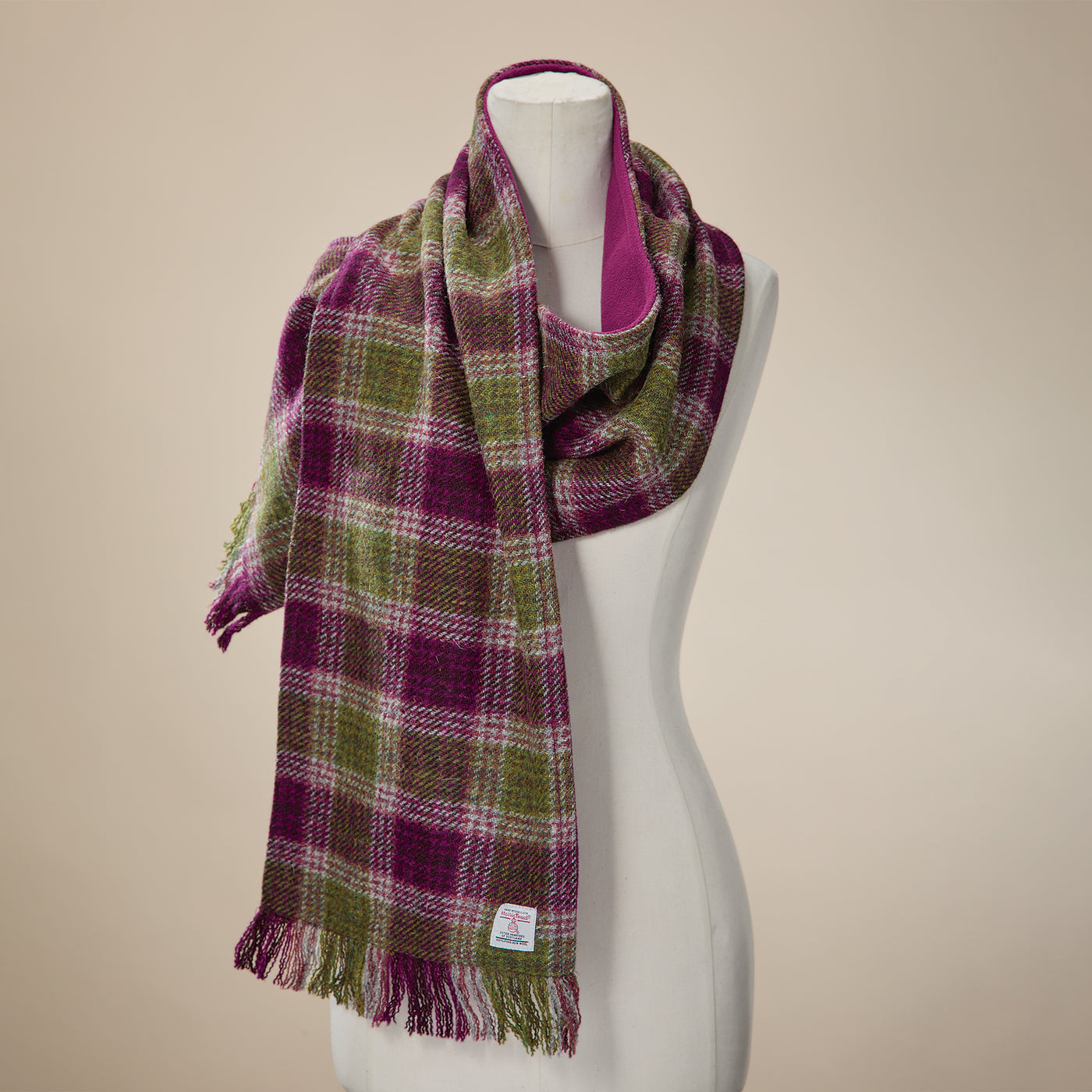 Glasgow Plaid Harris Tweed Wool Scarf