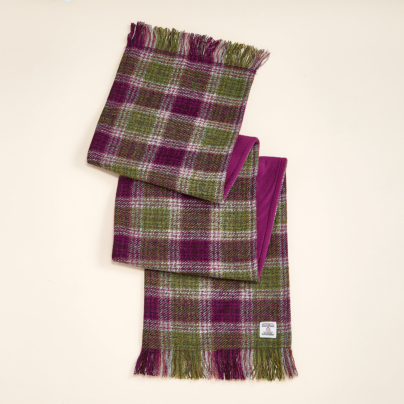 Glasgow Plaid Harris Tweed Wool Scarf