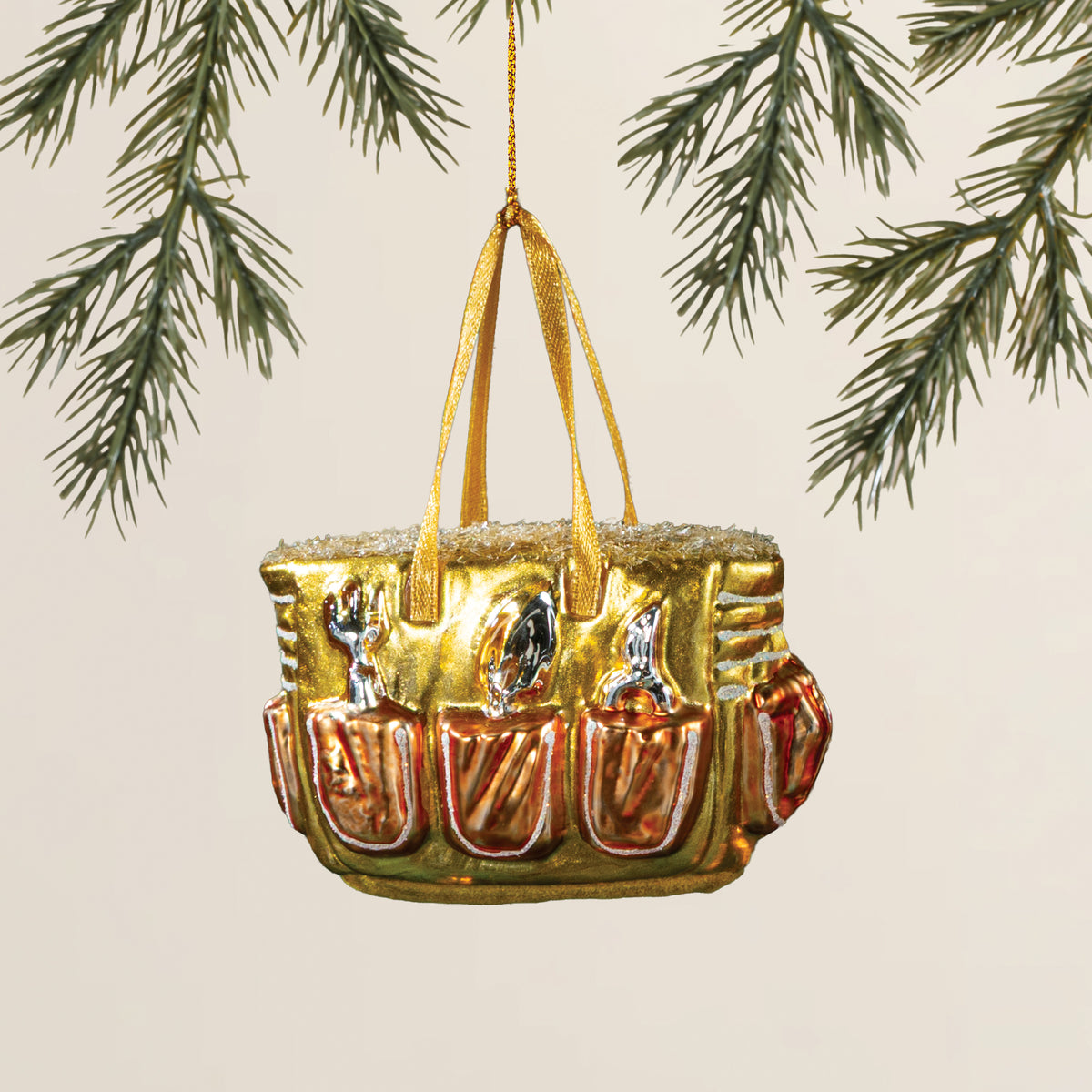 Hand-Painted Garden Tool Bag Ornament