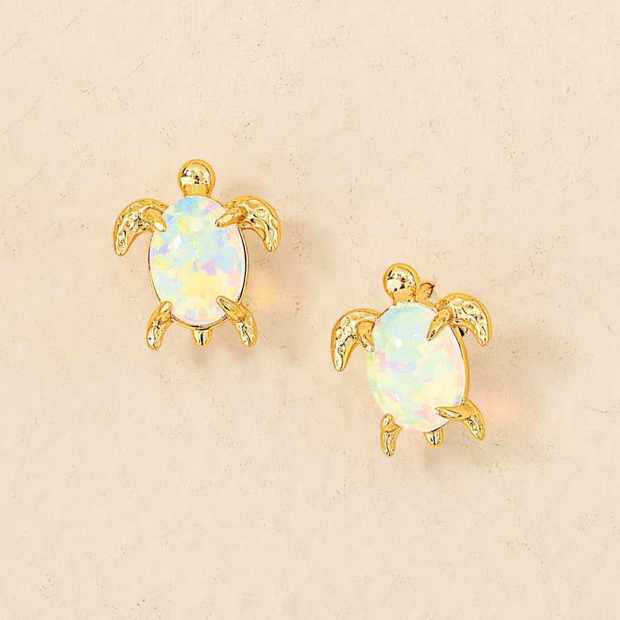Opal Sea Turtle Earrings