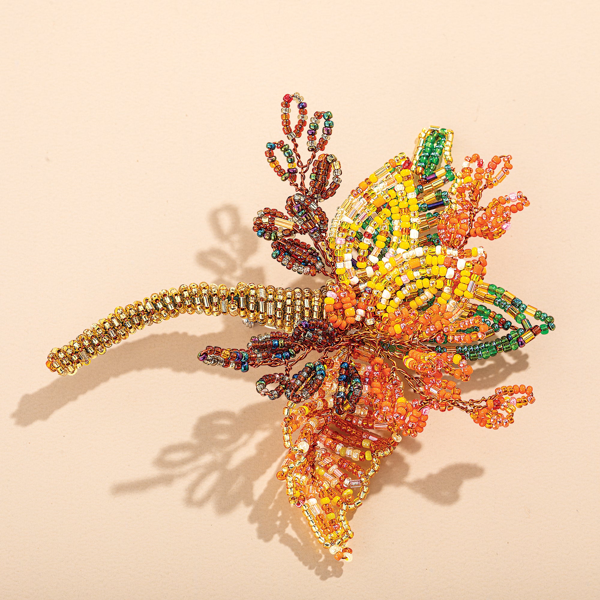 Hand-Beaded Murano Glass Autumn Leaves Brooch (Preorder)