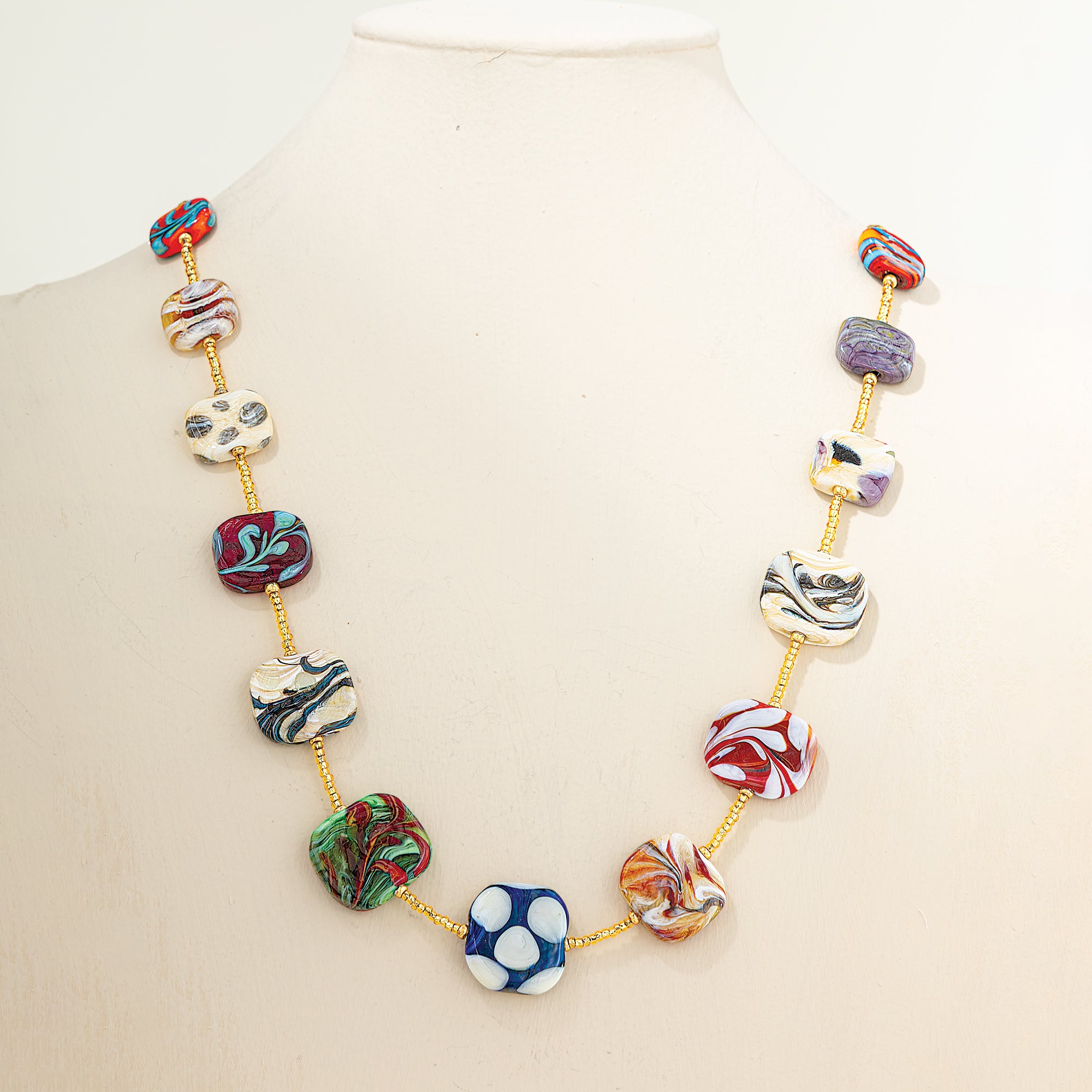 Murano Glass Sophisticated Squares Necklace (Preorder)