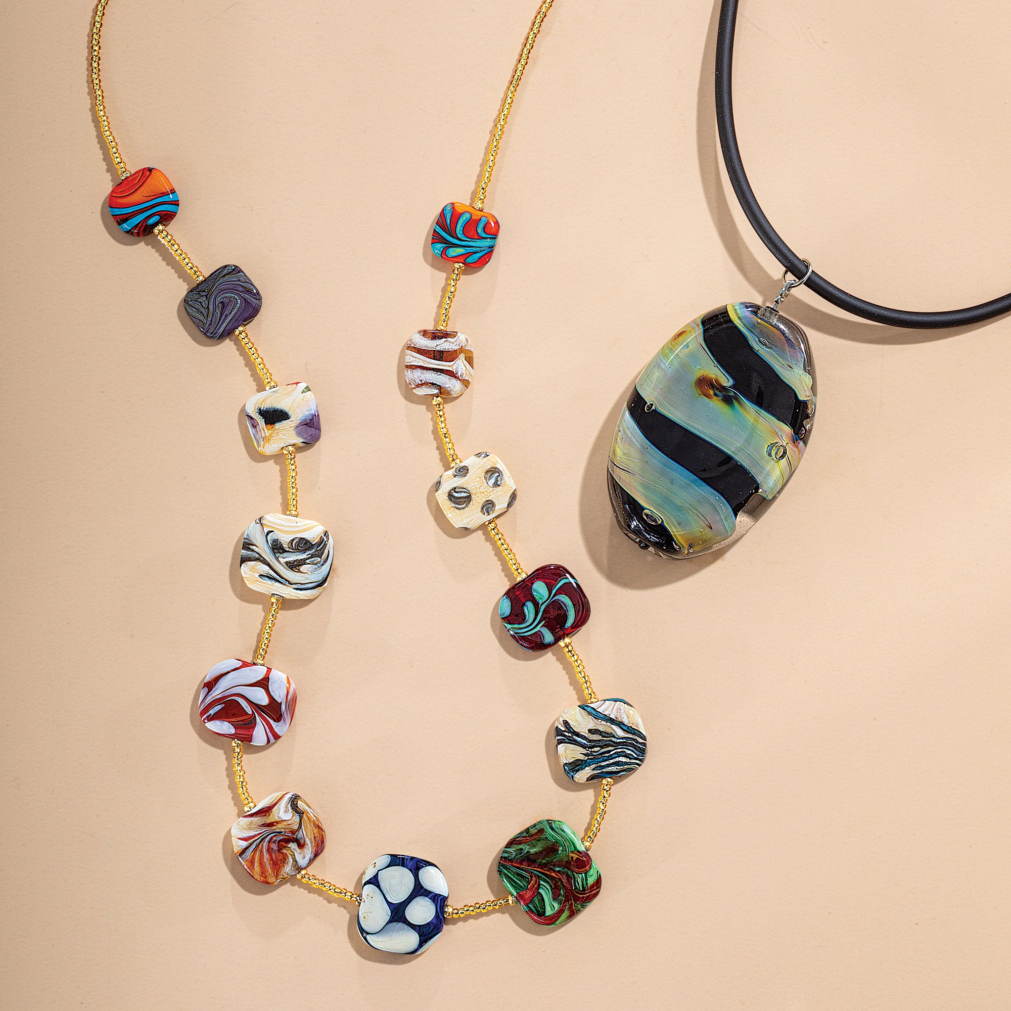 Murano Glass Sophisticated Squares Necklace (Preorder)