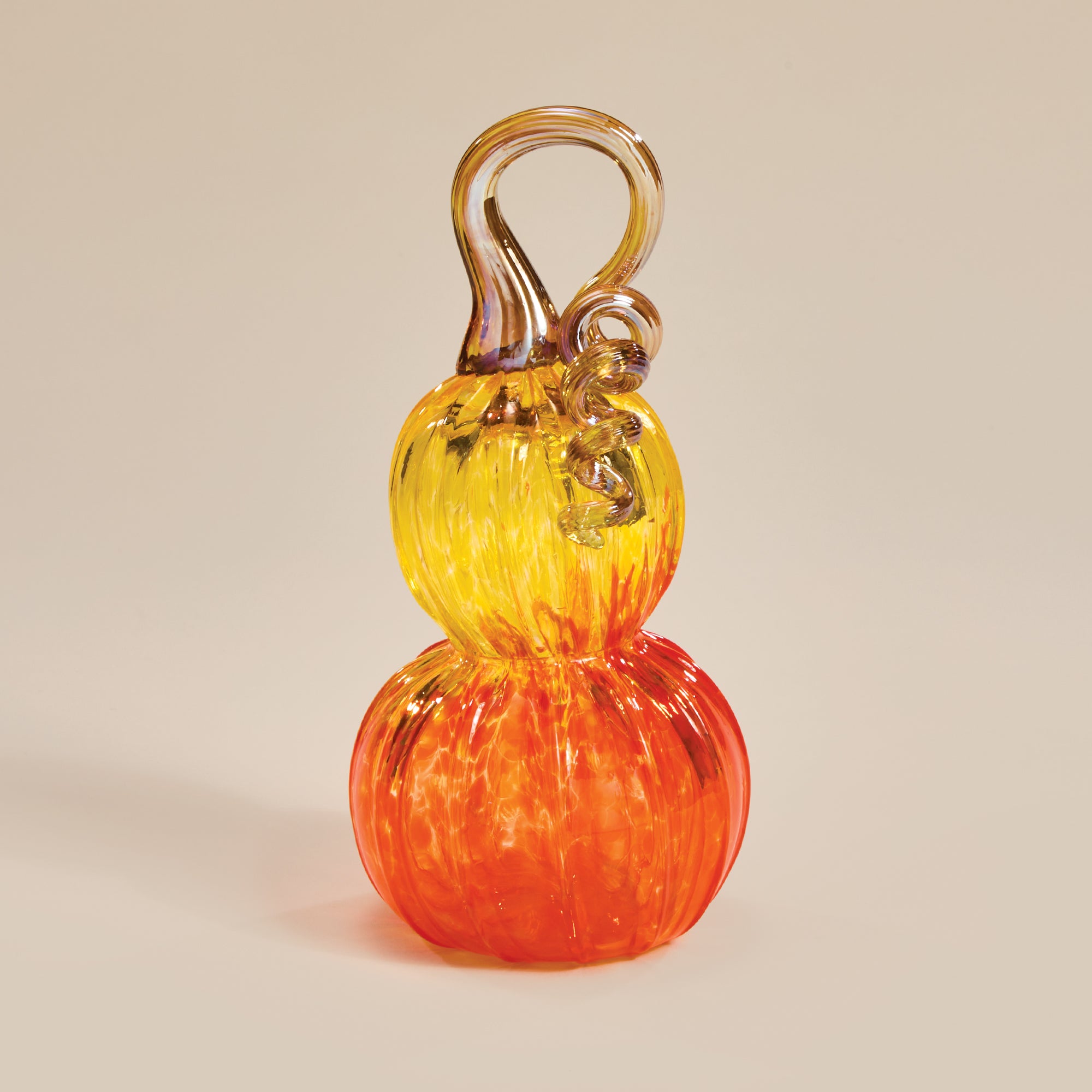 Hand-Blown Ombre Yellow & Orange Glass Gourd (Preorder)
