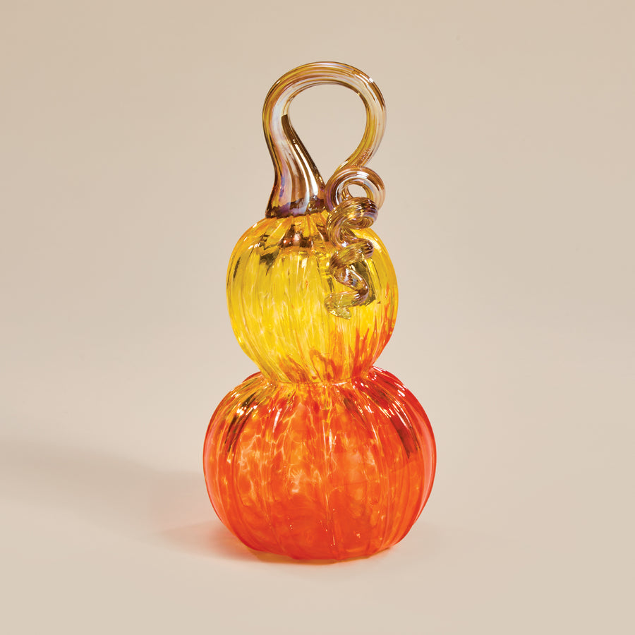 Hand-Blown Ombre Yellow & Orange Glass Gourd (Preorder)