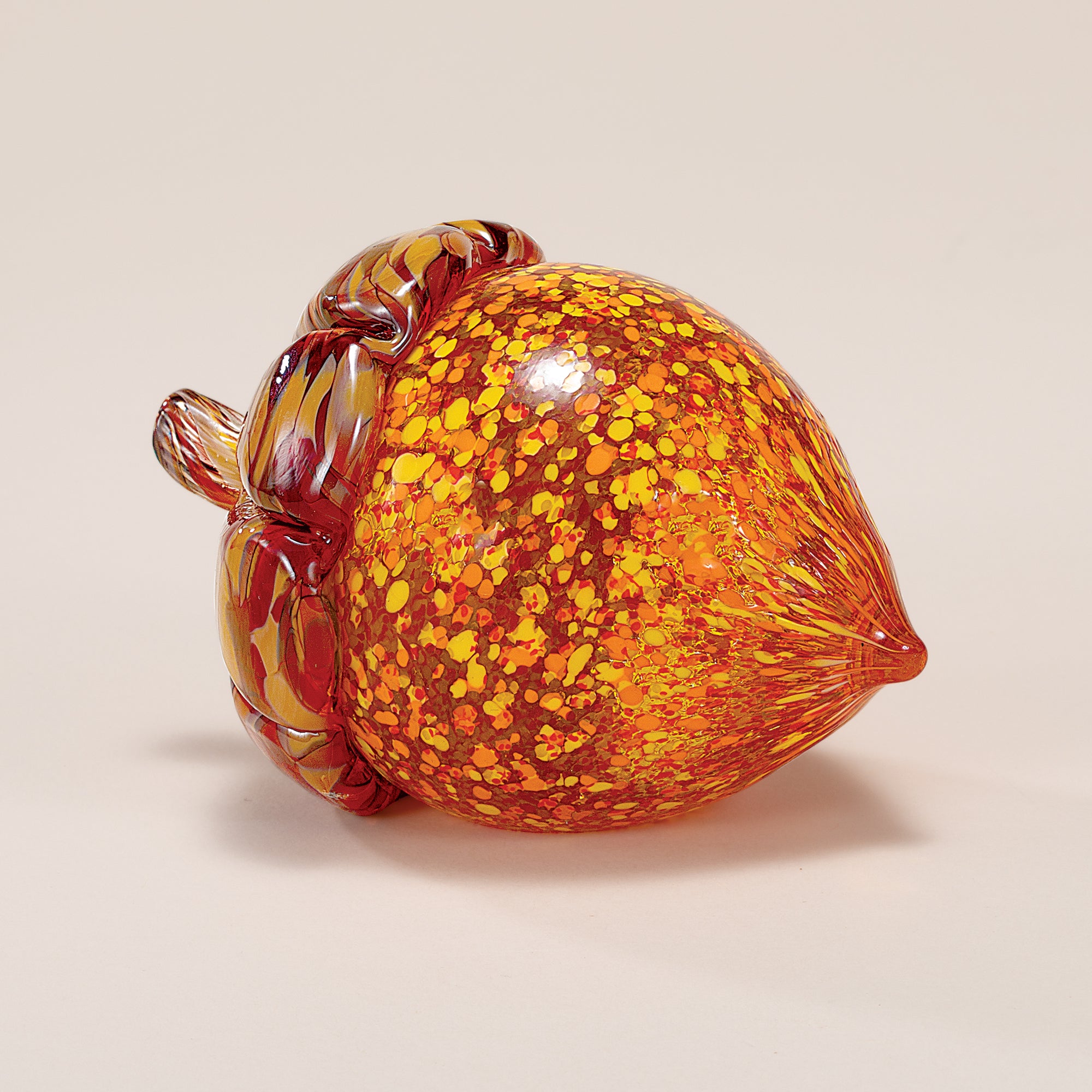 Hand-Blown Glass Yellow Speckled Acorn (Preorder)