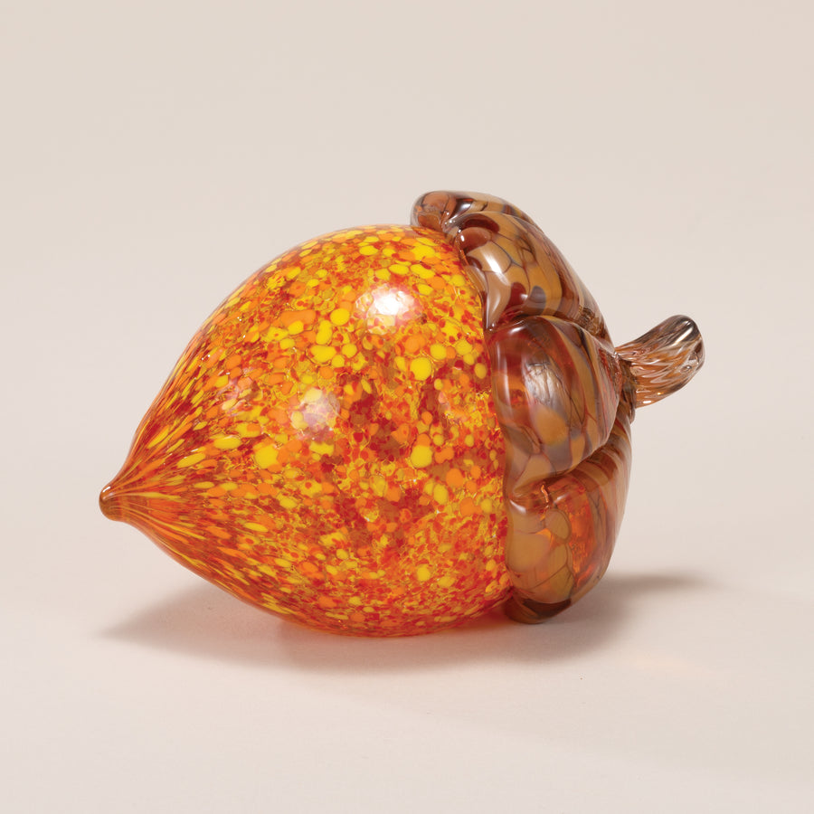 Hand-Blown Glass Yellow Speckled Acorn (Preorder)