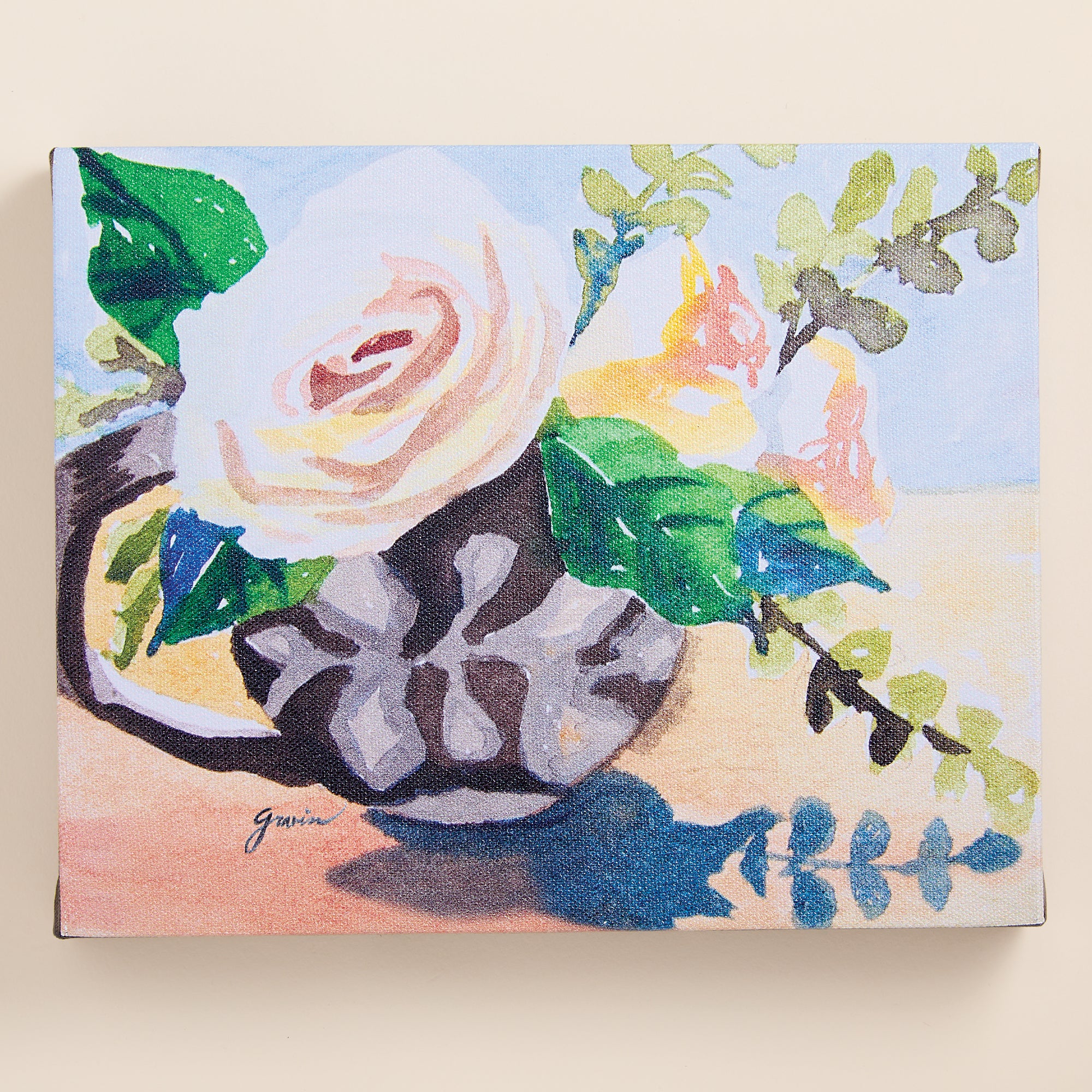 Stop & Smell The Flowers Cat Wall Art | Uno Alla Volta