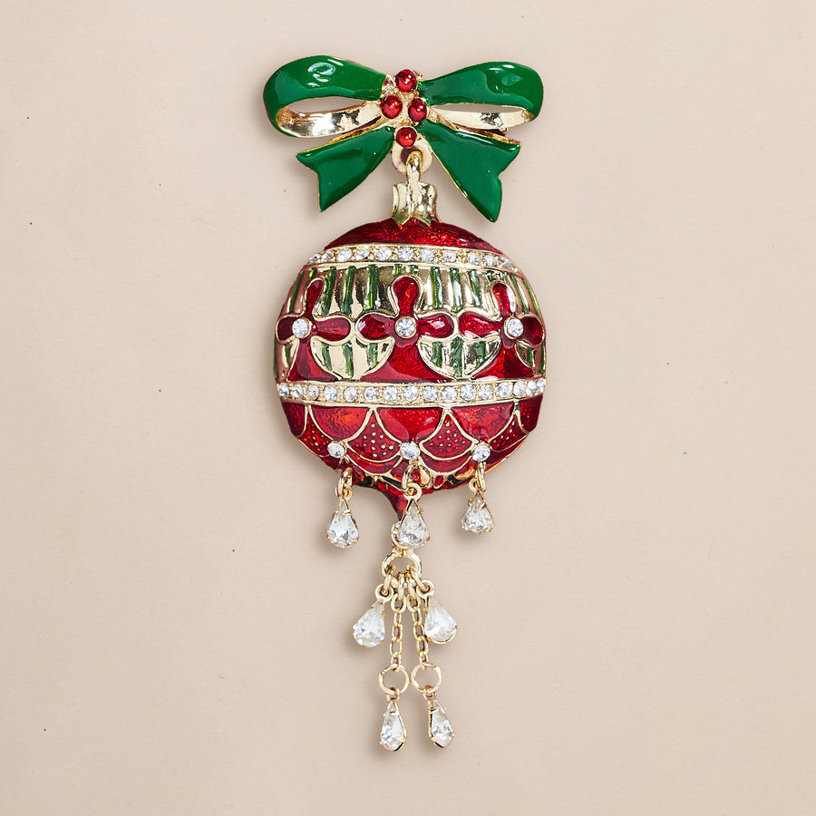 Enamel & Crystal Ornament Brooch (Preorder)