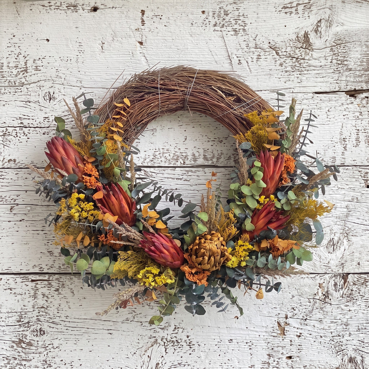Floral Artichoke Half Wreath
