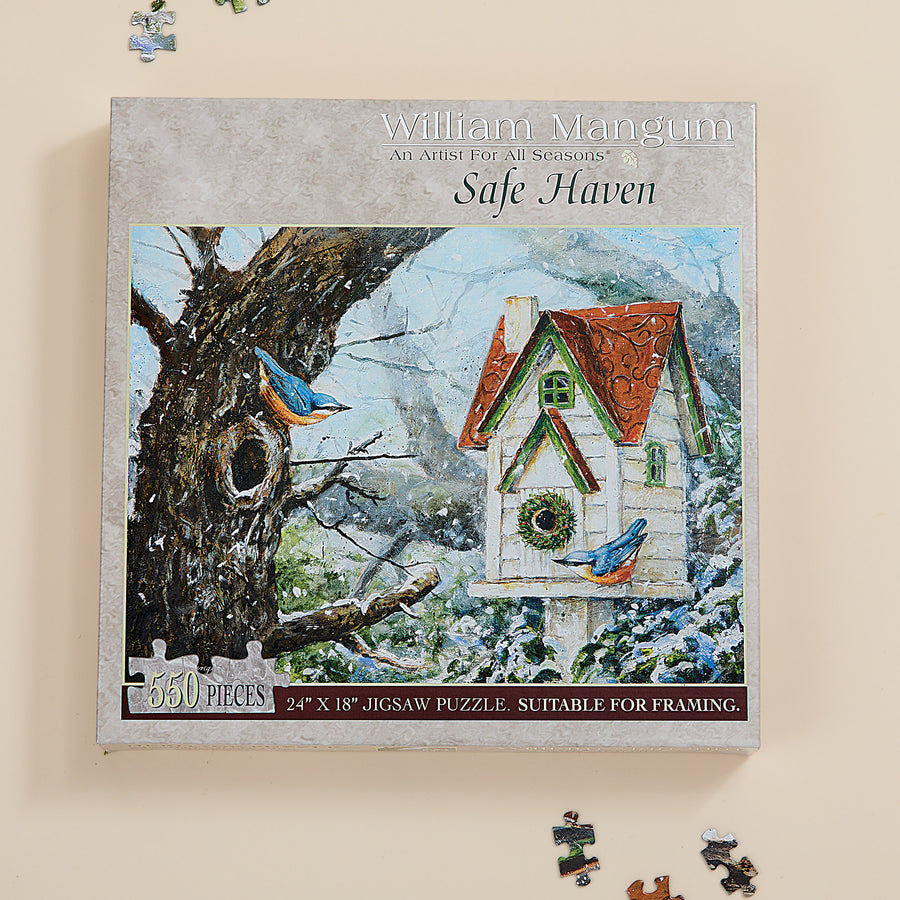 Vintage-Style Winter Cottage Puzzle