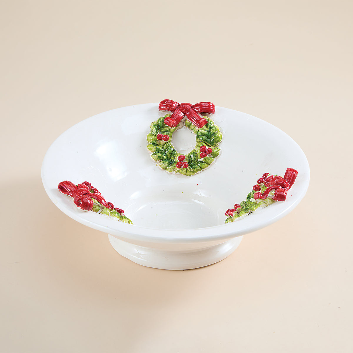 Italian Ceramic Festive Wreaths Bowl (Preorder)