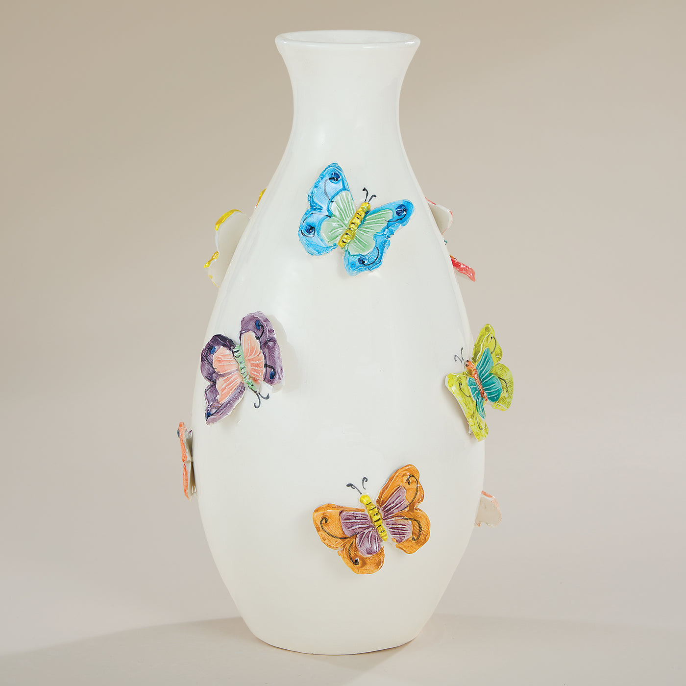 Hand-Painted Ceramic Butterflies Vase (Preorder)