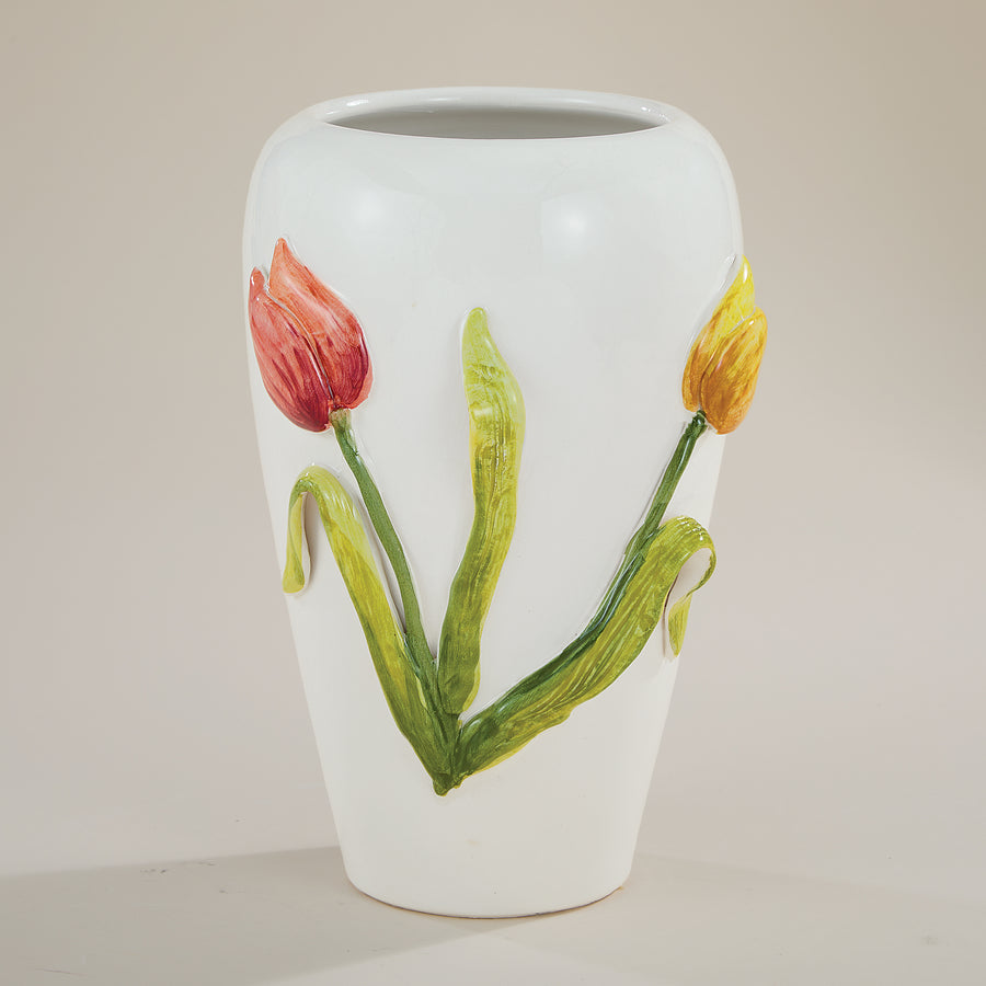 Hand-Painted Ceramic Tulips Vase (Preorder)