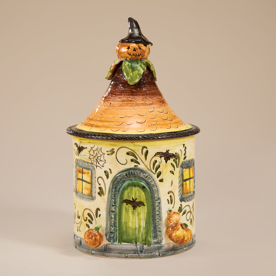 Hand-Painted Italian Ceramic Halloween Cookie Jar (Preorder)