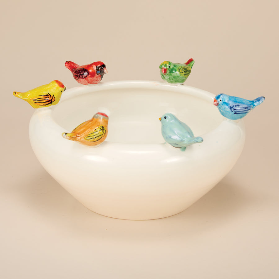 Hand-Painted Ceramic Early Birds Bowl (Preorder)
