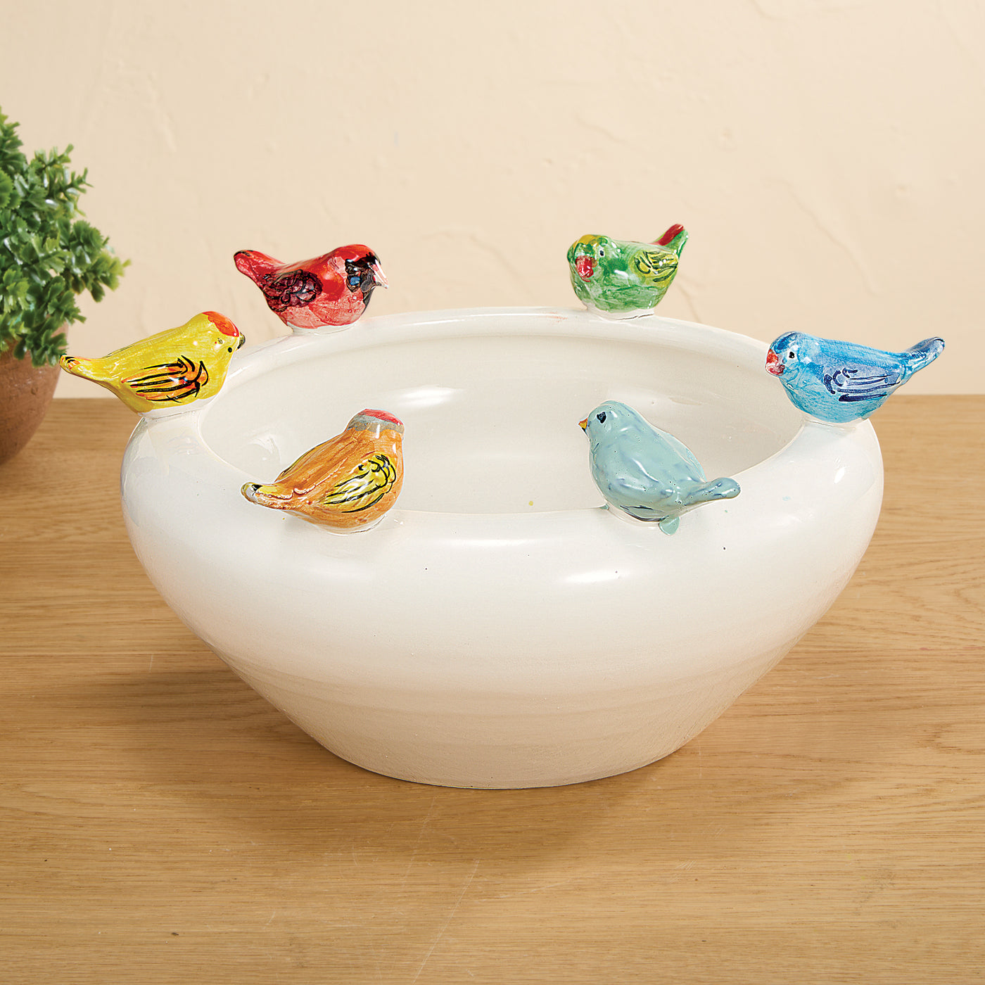 Hand-Painted Ceramic Early Birds Bowl (Preorder)