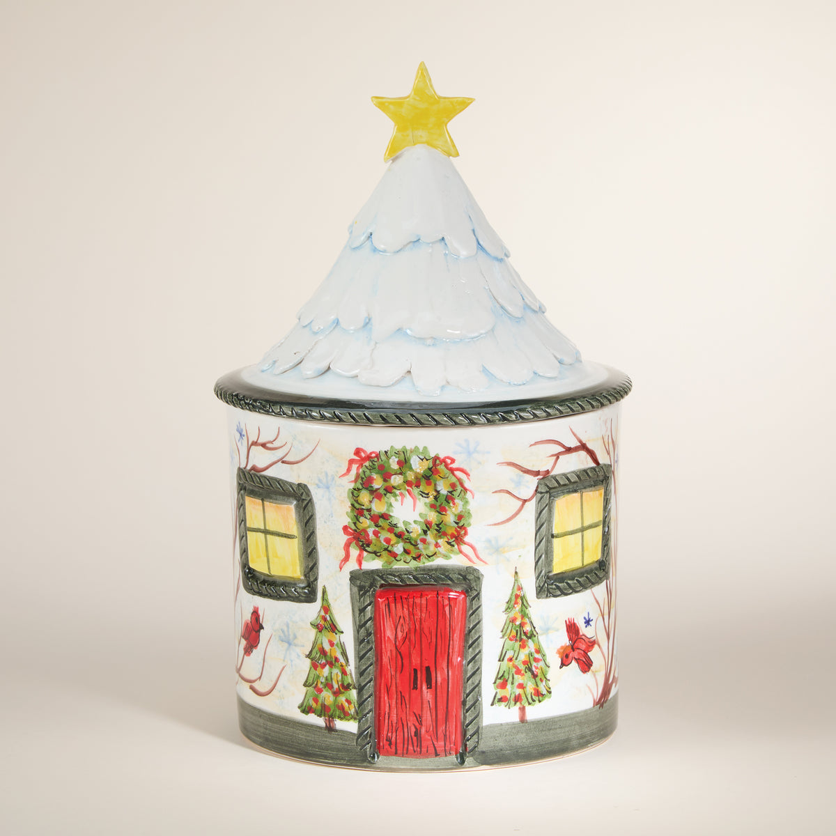 Italian Ceramic Star Topped Cookie Jar (Preorder)