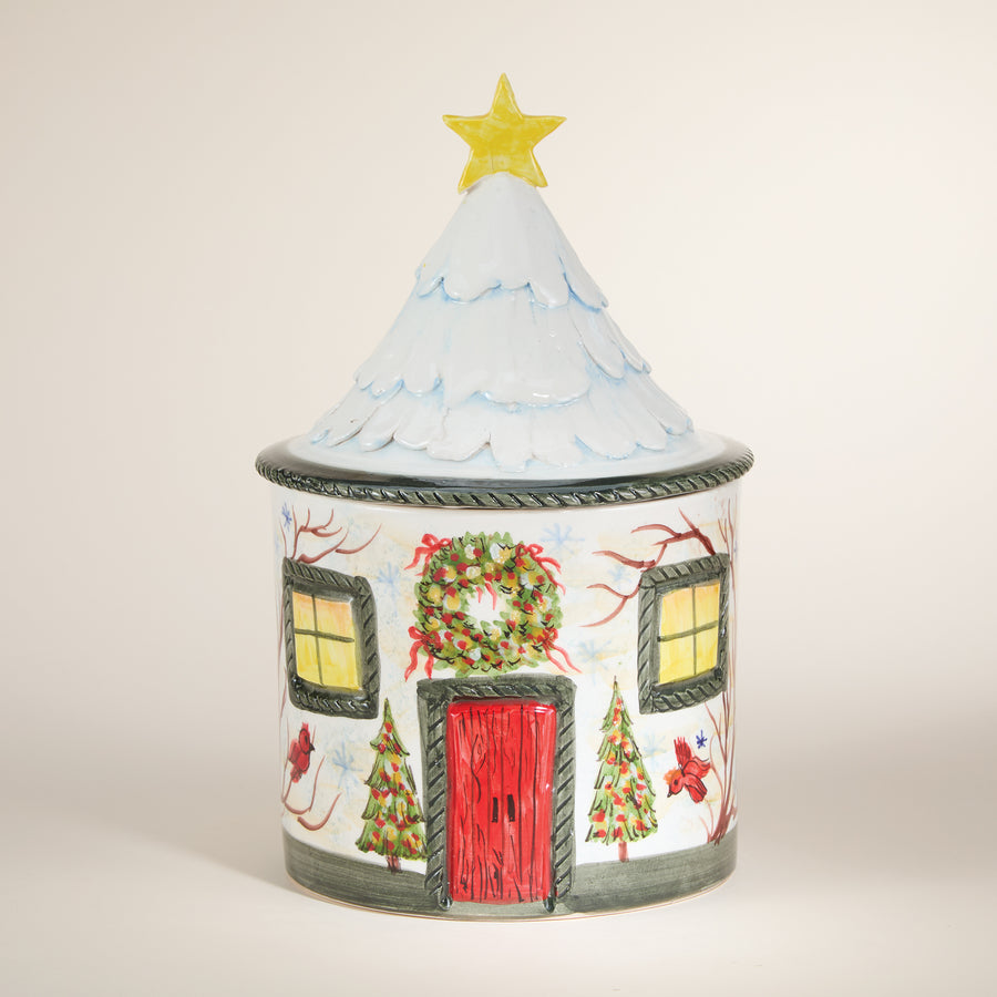 Italian Ceramic Star Topped Cookie Jar (Preorder)