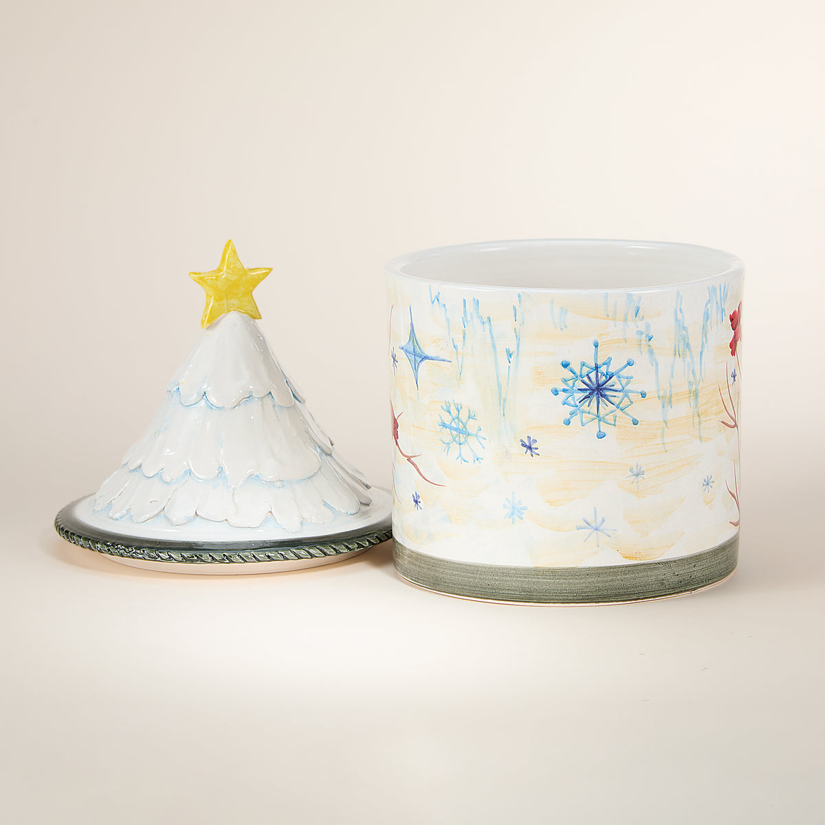 Italian Ceramic Star Topped Cookie Jar (Preorder)