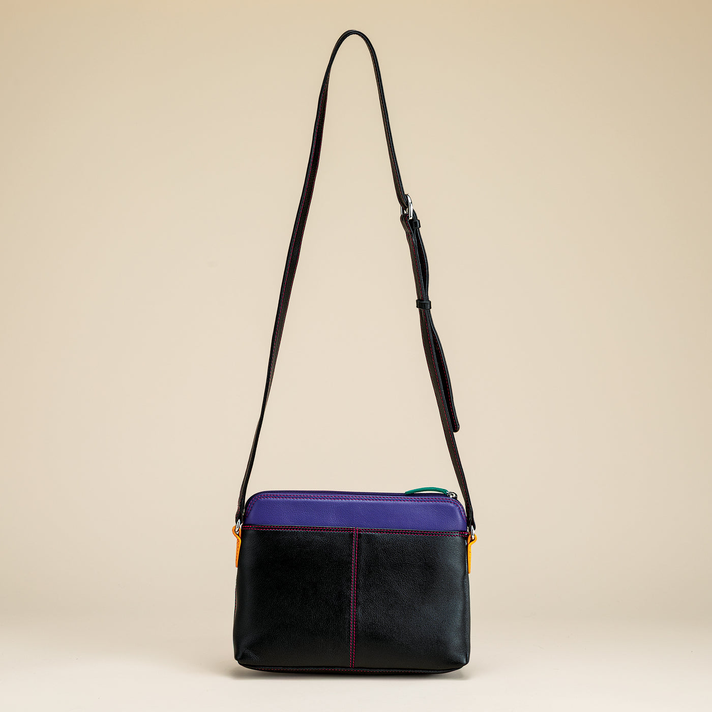 Pretty in Primary Colors Leather Crossbody Organizer