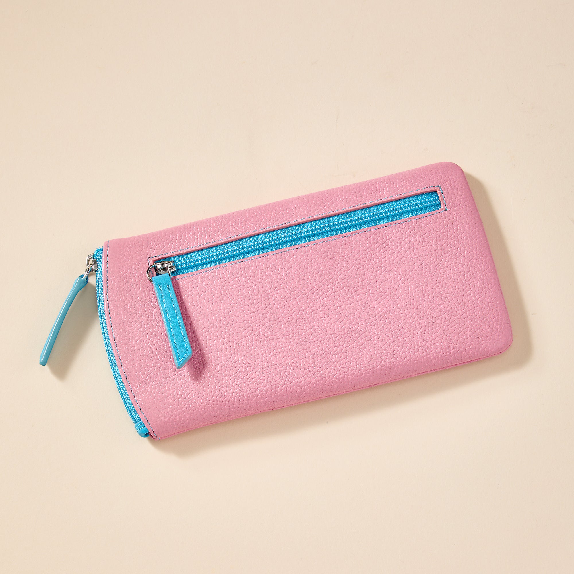Pale Pink & Blue Leather Eyeglass Case (Preorder)