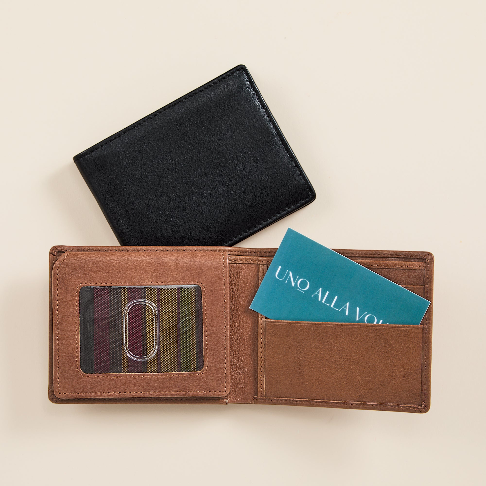 Men's Toffee Leather Bifold Wallet