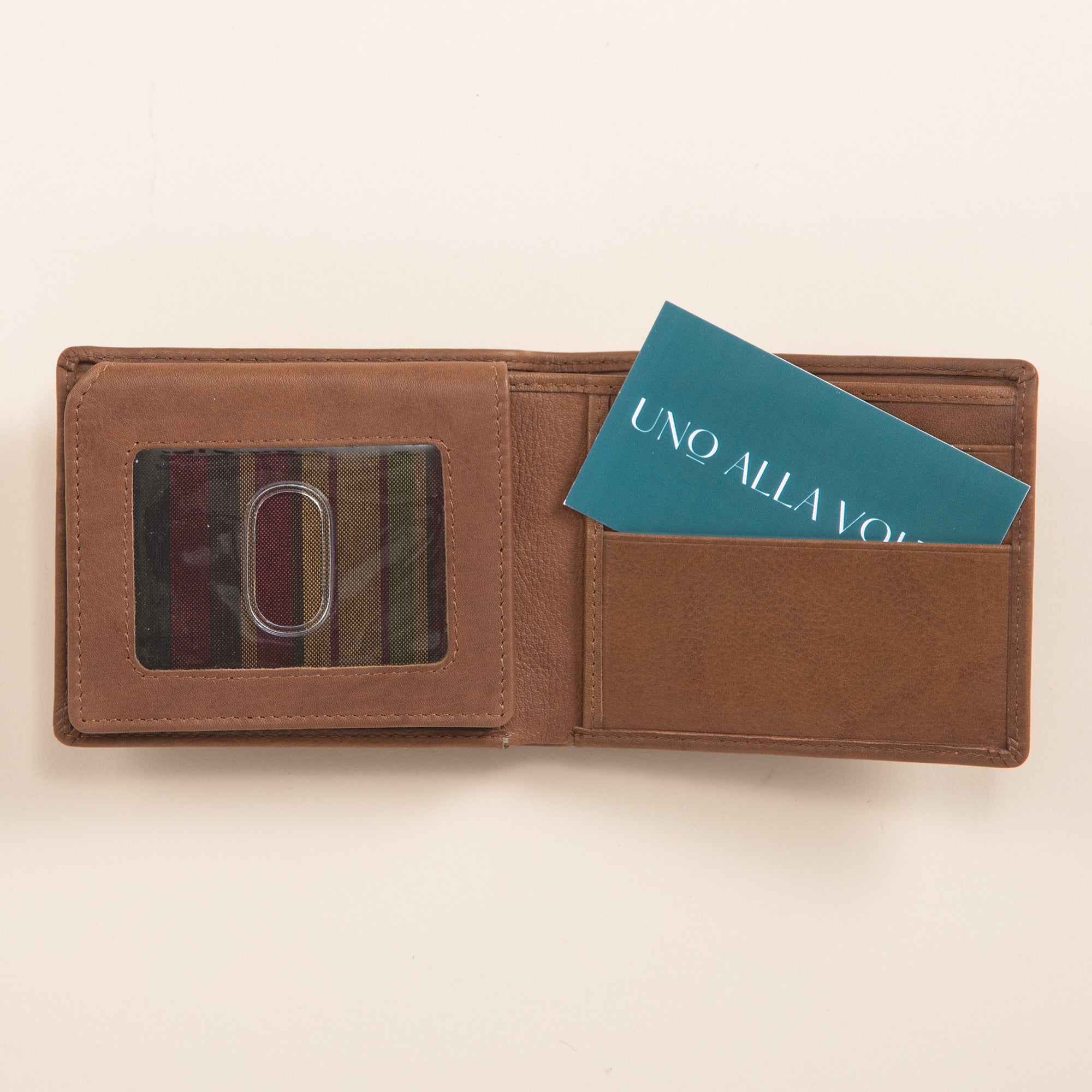 Men's Toffee Leather Bifold Wallet