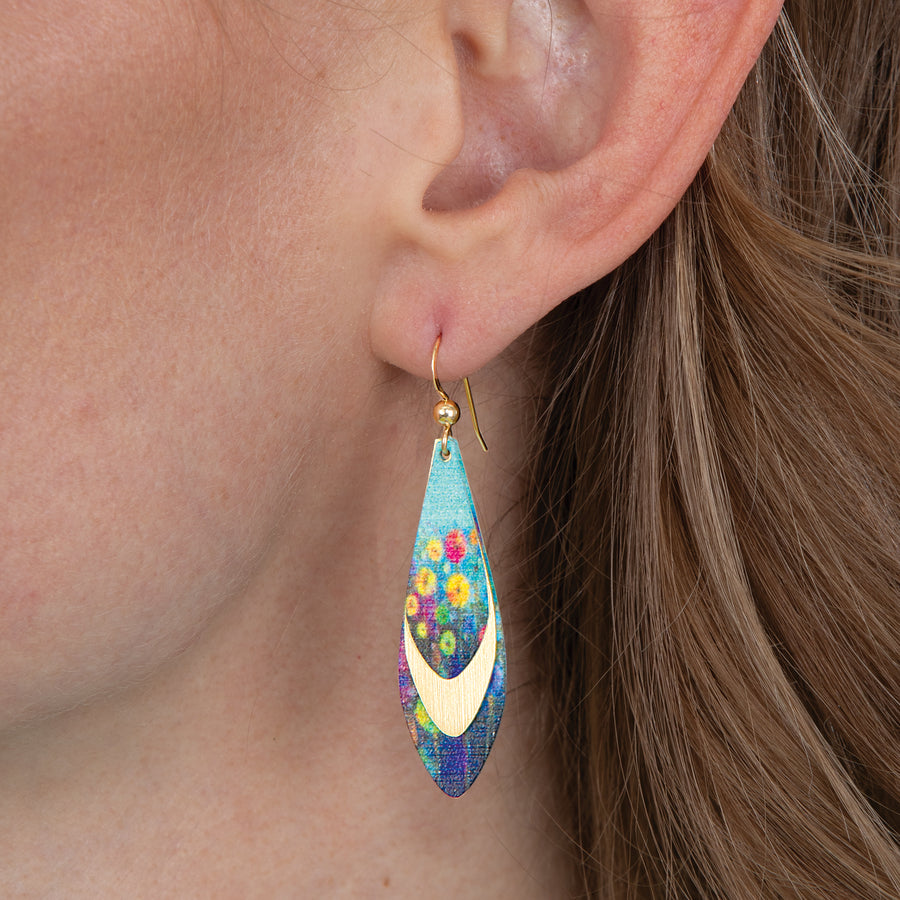 Floral Fascination Layered Giclee Earrings
