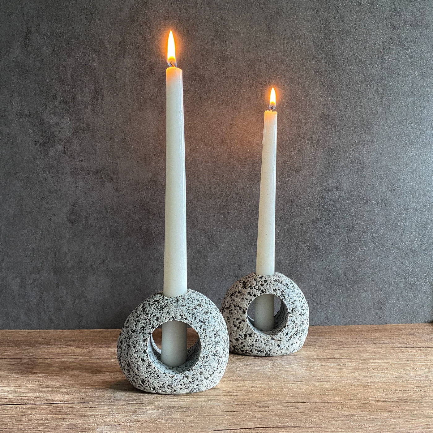 Silhouette Stone Candlestick Holder