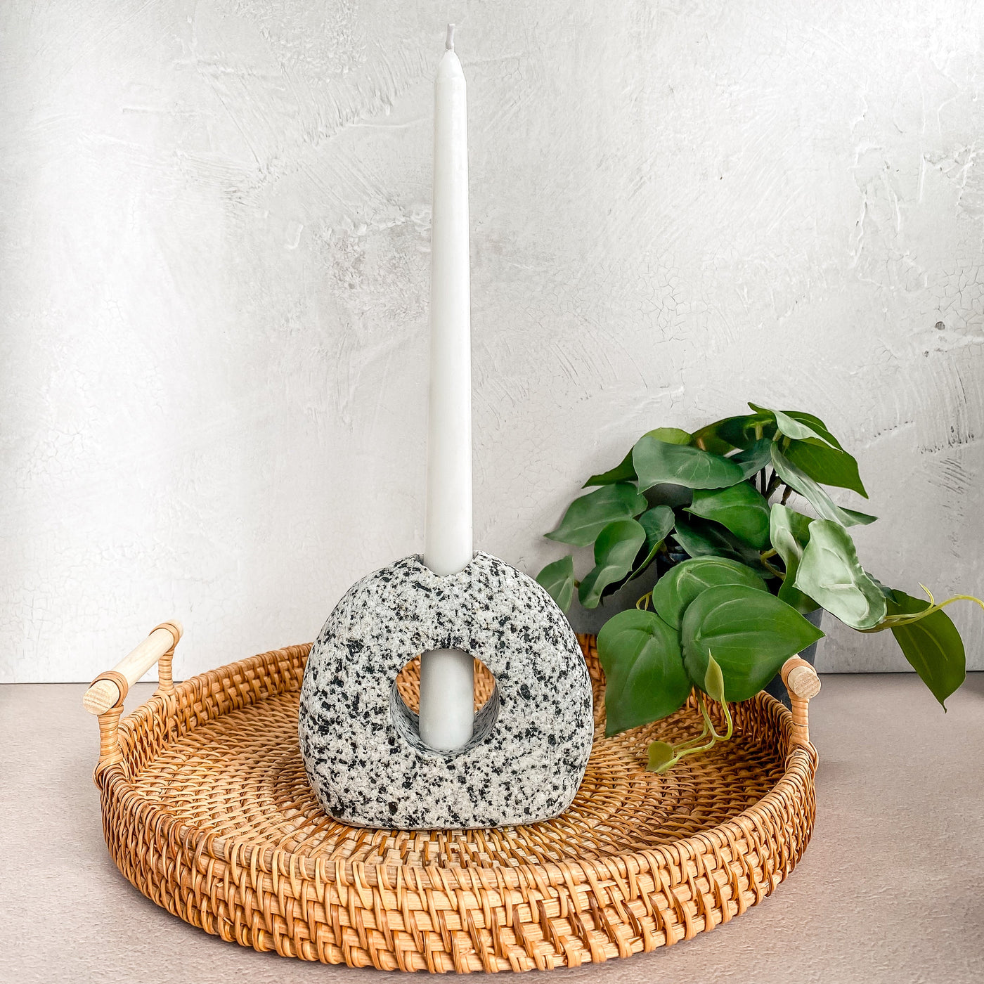 Silhouette Stone Candlestick Holder