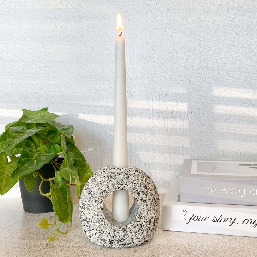 Silhouette Stone Candlestick Holder